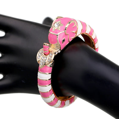 Fashion elephant enamel open bracelet