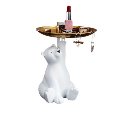 Polar bear landing storage ornament