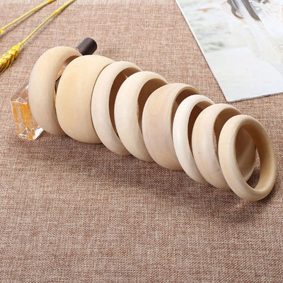 Unfinished Blank Wood Bangle Bracelets