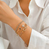 Retro heart-shaped full diamond bracelet for women