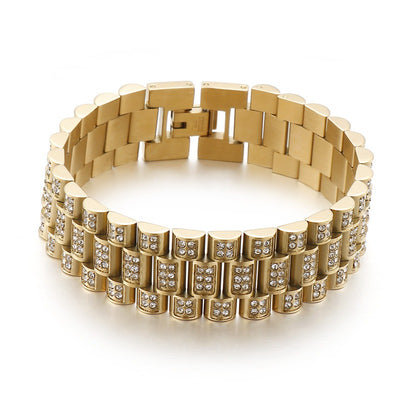 Diamond set hip hop bracelet for men