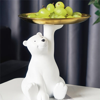 Polar bear landing storage ornament