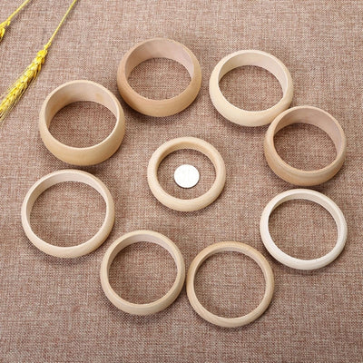 Unfinished Blank Wood Bangle Bracelets