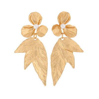 Ginkgo leaf flower earrings