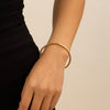 Double layered hollow knot opening bracelet for women