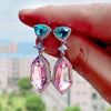 Imitation crystal long women's earrings