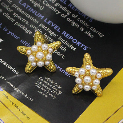 Vintage seaside vacation style starfish earrings