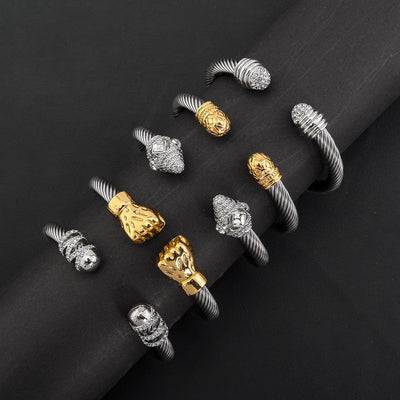 Fashion Double Headed Open Bracelet