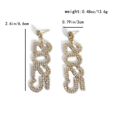 Elegant full diamond new year earrings