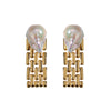 Wide chain Baroque pearl earrings for women