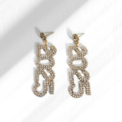 Elegant full diamond new year earrings