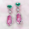 Imitation crystal long women's earrings