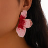 Pink drip oil petal earrings