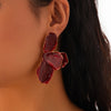 Pink drip oil petal earrings