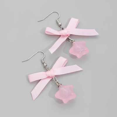 Small Fresh Bow Ribbon Earrings