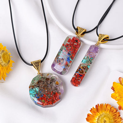 Rainbow Stone Orgone Pendant Necklace