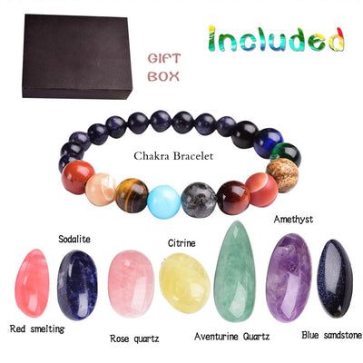 Natural crystal seven Chakra collection gift box