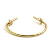 Double layered hollow knot opening bracelet for women