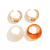 Retro geometric amber rings