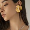 Ginkgo leaf flower earrings