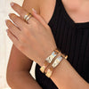 Fashionable luxury style open bracelet set