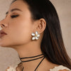 Ginkgo leaf flower earrings