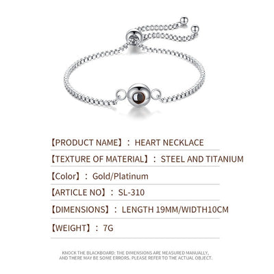 Projection I love you chain bracelet for men and women