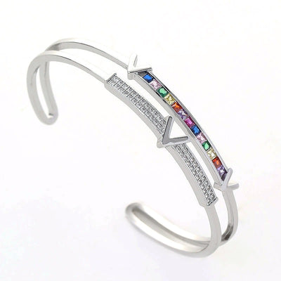 Double-layer V-shaped opening bracelet