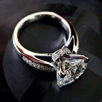 Simulation diamond engagement and proposal ring