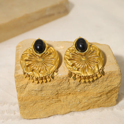 Medieval gold unique earrings