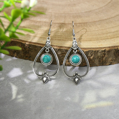 Retro Ethnic Style Water Droplets Drop Earrings