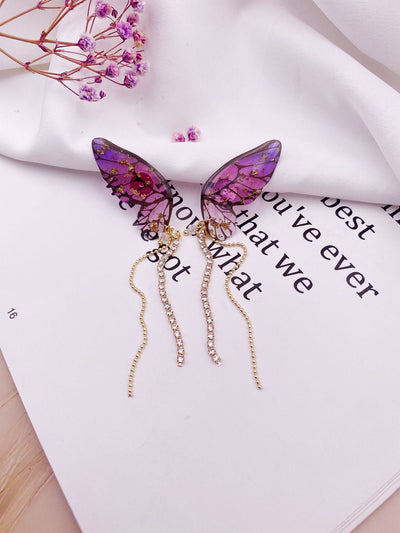 Butterfly women's drop earrings