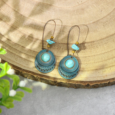 Retro Ethnic Style Water Droplets Drop Earrings