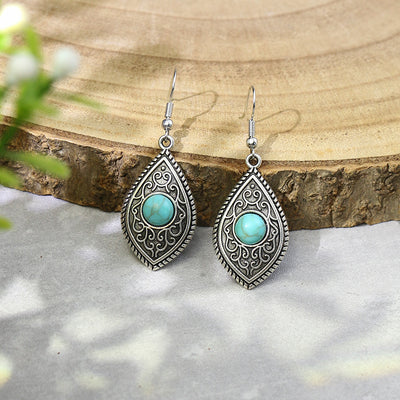 Retro Ethnic Style Water Droplets Drop Earrings