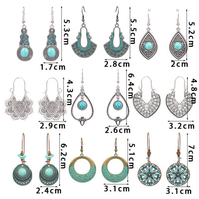 Retro Ethnic Style Water Droplets Drop Earrings