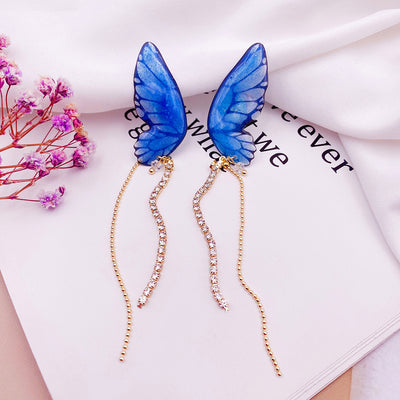 Butterfly women's drop earrings