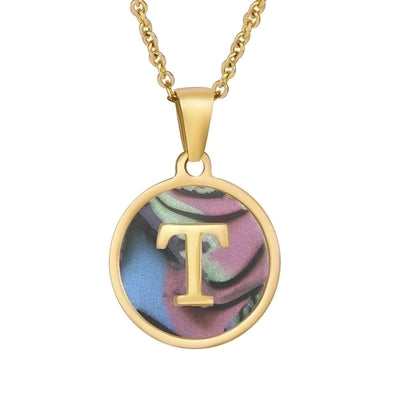 Fashion round letter necklace