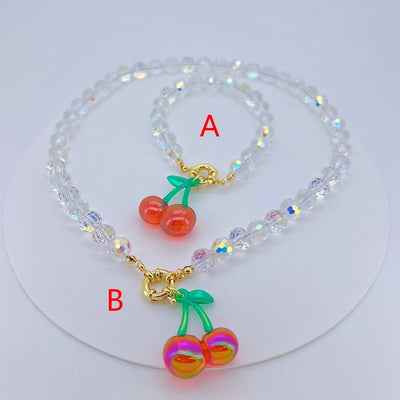 Cherry Bracelets Necklace Set for women