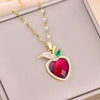 Cute Heart Apple Pendant Necklace