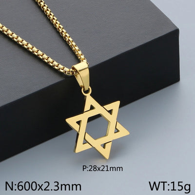 Simple Style Hexagram Pendant Necklace