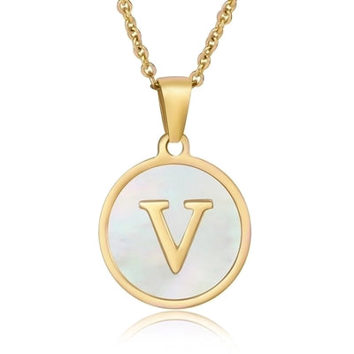 Fashion round letter necklace