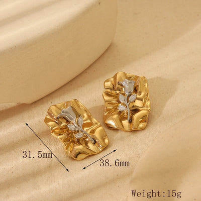 Vintage Style French Rose Ear Studs