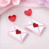 Envelope Heart Drop Earrings