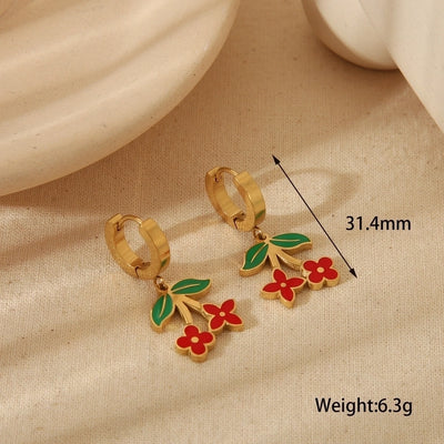 Sweet Cherry Strawberry Bracelet Earring Necklace