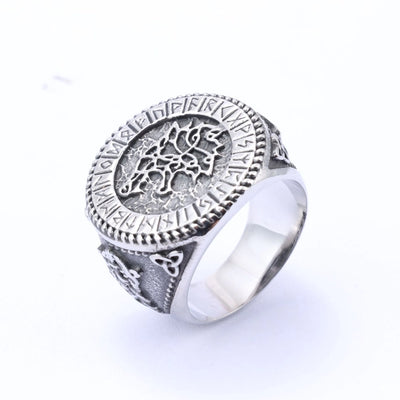 Retro wolf men's rings