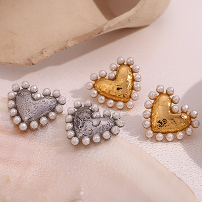 Classic Style Heart Shape Ear Studs