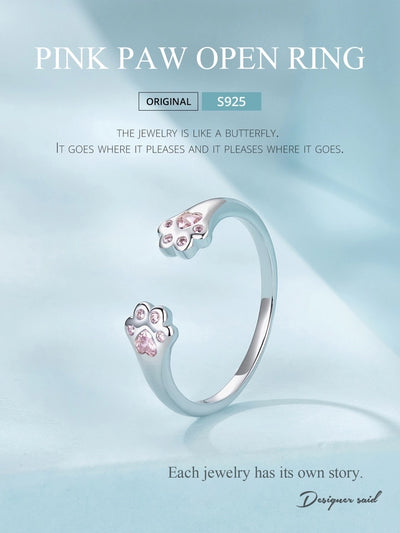 Paw Print Open Ring