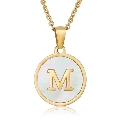 Fashion round letter necklace