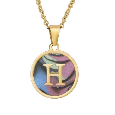 Fashion round letter necklace