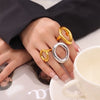 Oval Hollow Out Rings